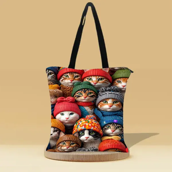 Little_Cats_Canvas_Zipper_Tote_Bag