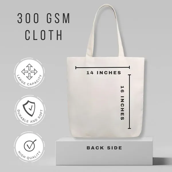 Smart_Girl_White_Canvas_Zipper_Tote_Bag