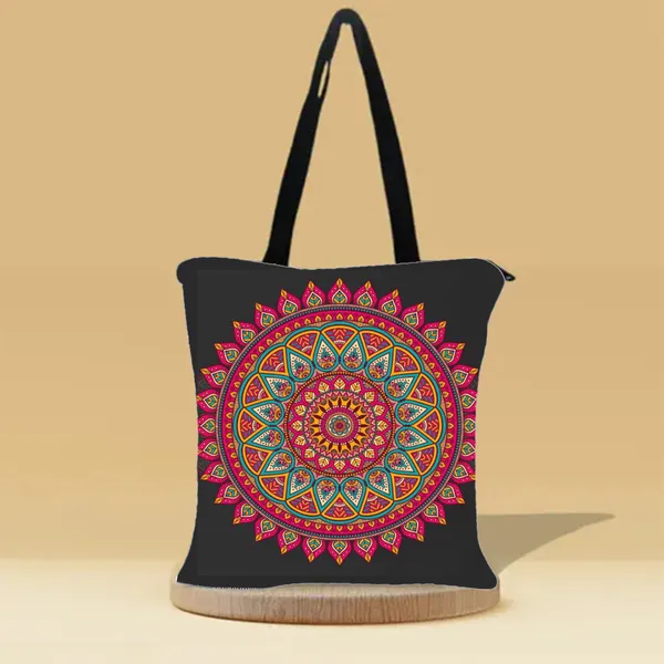 Ethnic_Canvas_Zipper_Tote_Bag