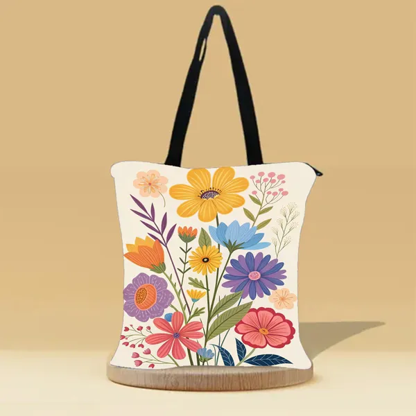 Multi_Floral_Canvas_Zipper_Tote_Bag