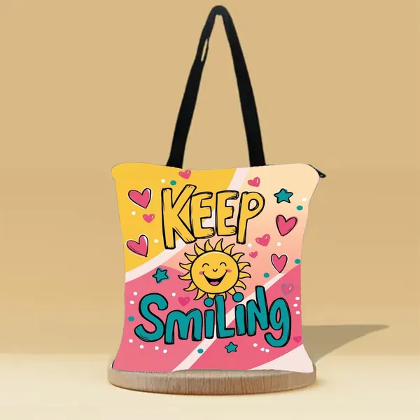 Keep_Smiling_Canvas_Zipper_Tote_Bag