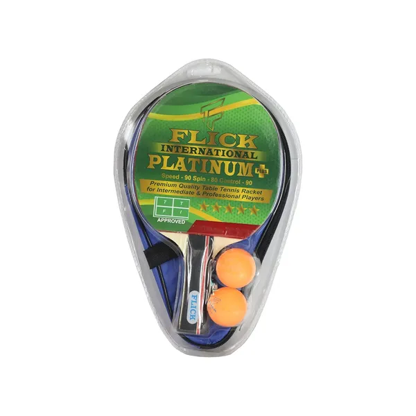 Ttps_01P_Plastic,_Rubber_Platinum_Plus_Table_Tennis_Play_Set_Premium_All_In_One_Kit_1_Racket,_1_Racket_Cover_And_2_Table_Tennis_Balls_In_A_Blister