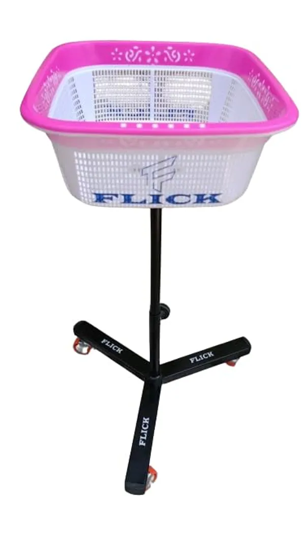 Table_Tennis_Trolley_Storage_System_For_Multi_Ball_Practice_Sessions,_Portable_Ball_Storage_Organizer_(Basket_Colour_May_Vary)