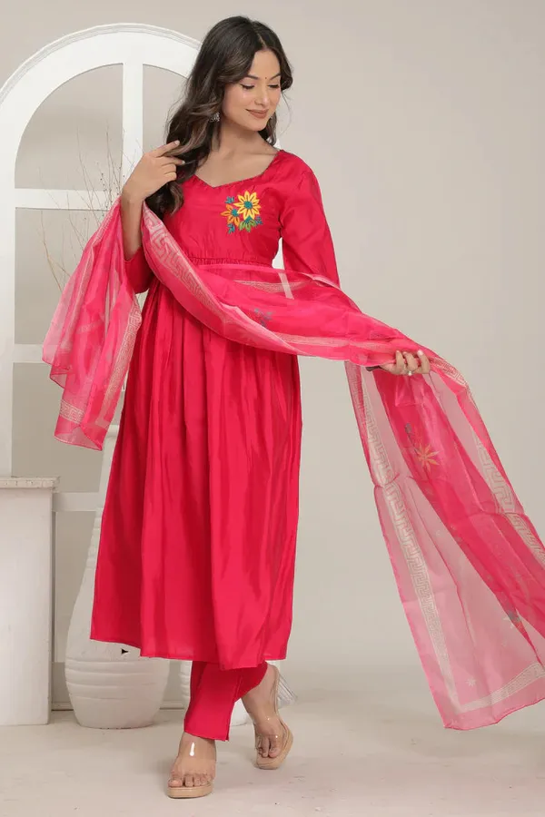 Elegant_Floral_Printed_Cotton_Anarkali_Suit_Set_With_Dupatta_For_Women_&_Girls