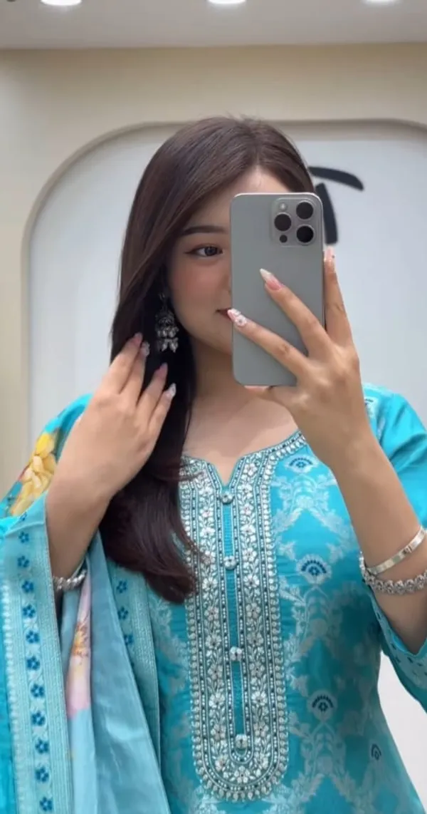 Elegant_Turquoise_Embroidered_Chanderi_Suit_Set_For_Women_&_Girls