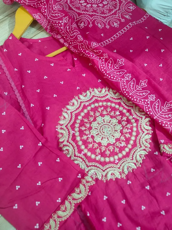 Rani_Pink_Embroidered_Cotton_Suit_Set_For_Women_&_Girls