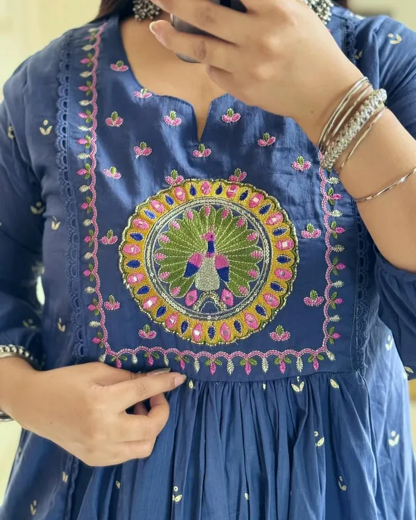 Regal_Blue_Embroidered_Cotton_Anarkali_Set_With_Dupatta_For_Women_&_Girls