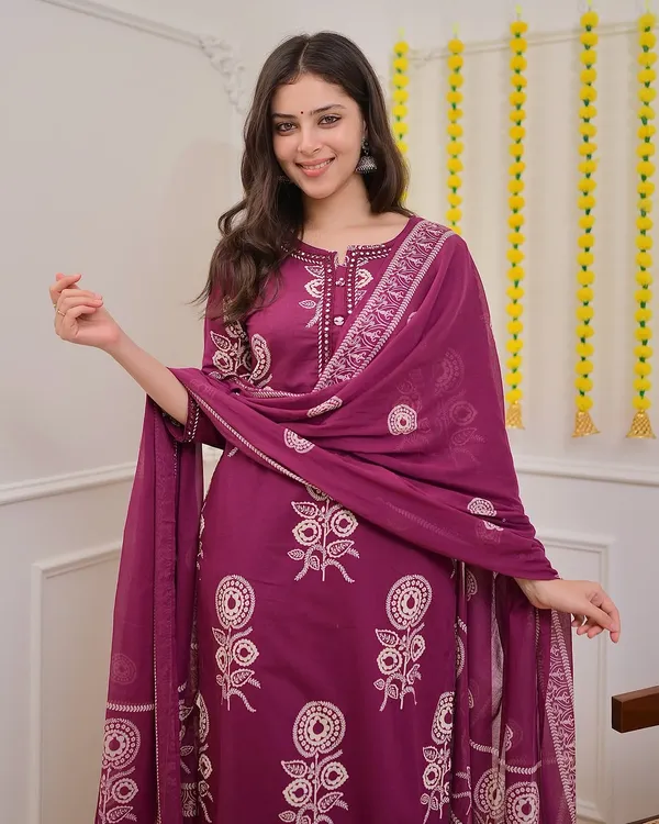 Plum_Embroidered_Kurta_Set_With_Dupatta_For_Women_&_Girls