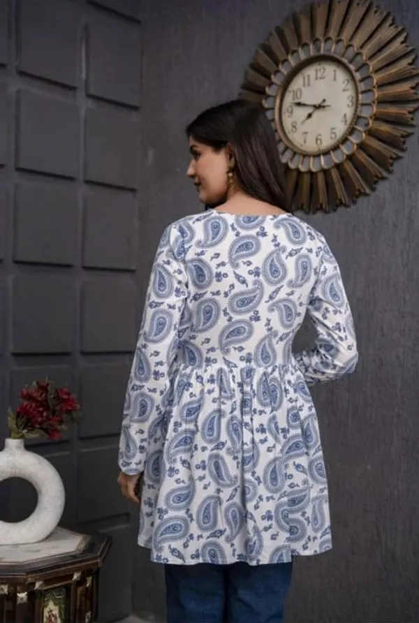 Blue_Paisley_Cotton_Tunic_Top_For_Women_&_Girls