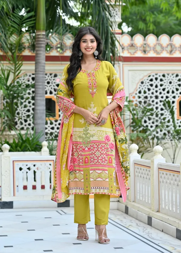 Sunny_Yellow_Printed_Rayon_Suit_Set_For_Women_&_Girls