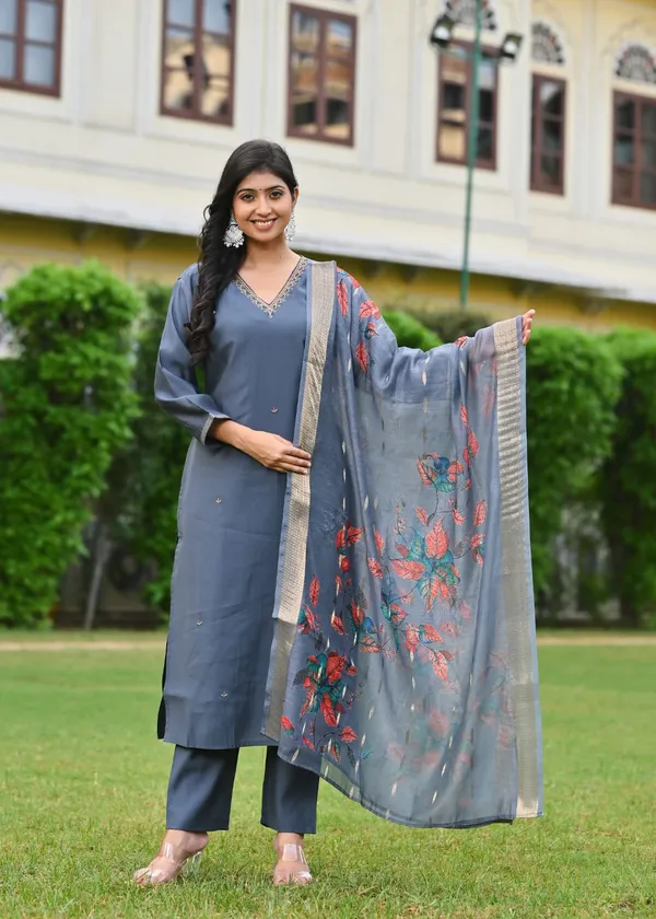 Slate_Grey_Embroidered_Suit_Set_With_Printed_Dupatta_For_Women_&_Girls
