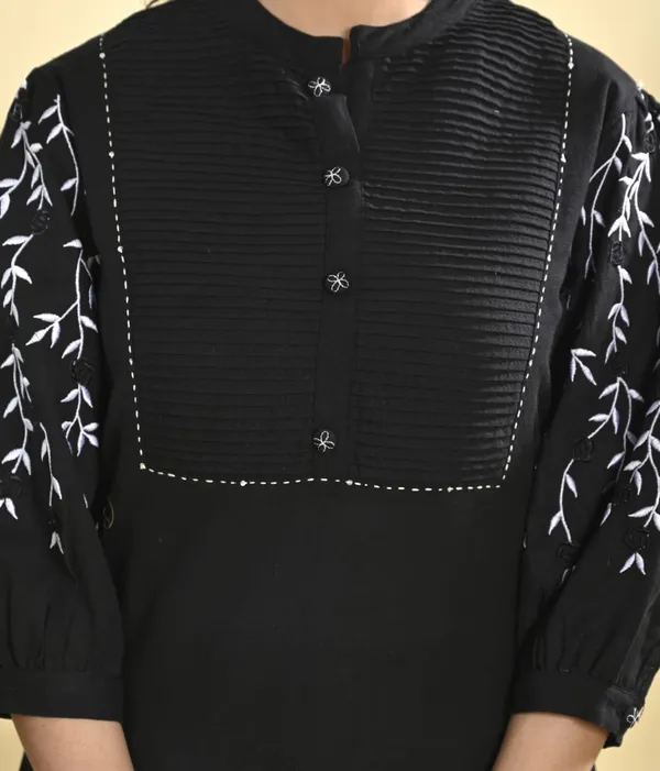 Classic_Black_Embroidered_Cotton_Kurta_Set_For_Women_&_Girls