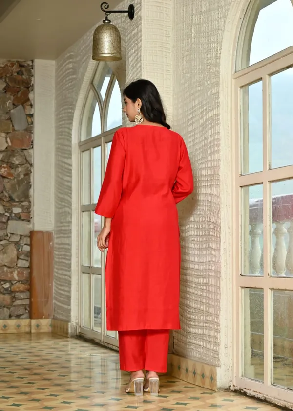 Embroidered_Red_Cotton_Suit_Set_With_Printed_Dupatta
