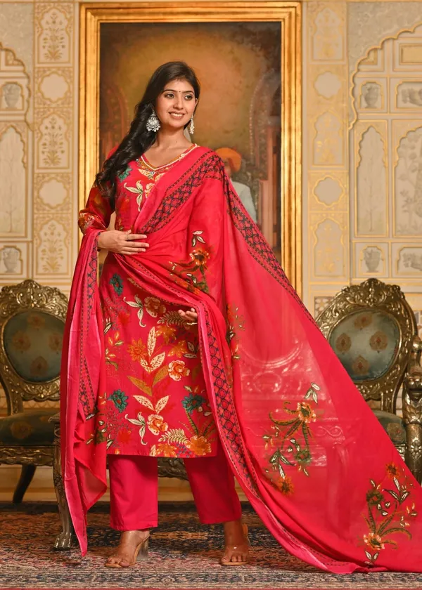 Pink_Floral_Printed_Cotton_Suit_Set_With_Dupatta