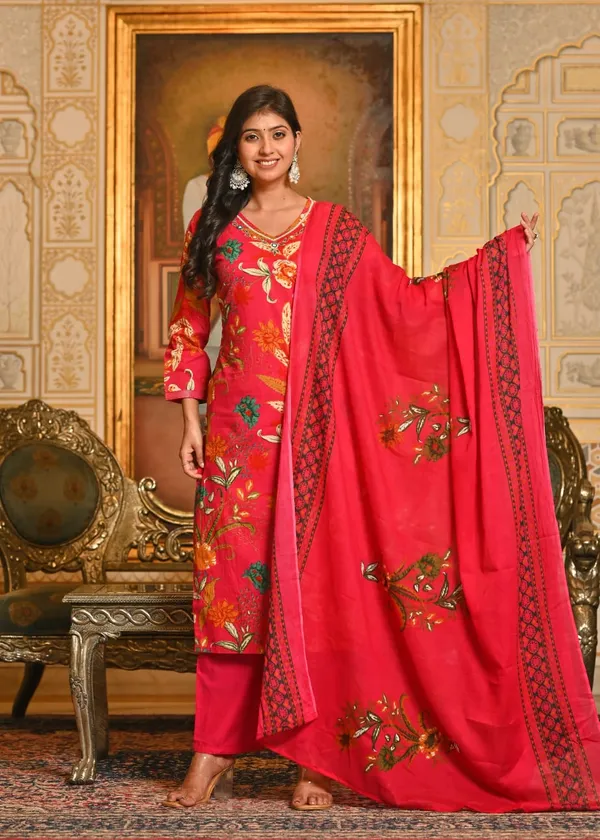 Pink_Floral_Printed_Cotton_Suit_Set_With_Dupatta