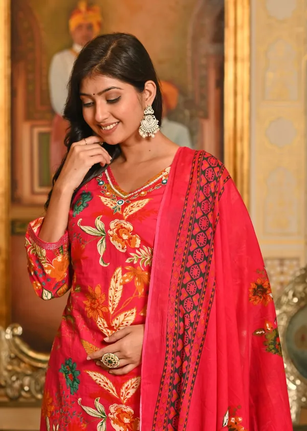 Pink_Floral_Printed_Cotton_Suit_Set_With_Dupatta