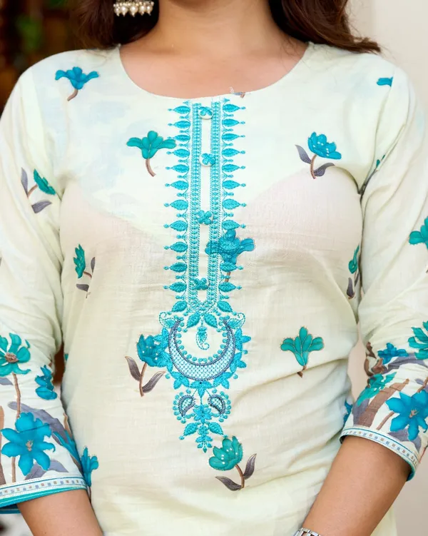 Aqua_Blue_Cream_Floral_Printed_Cotton_Suit_Set_With_Dupatta