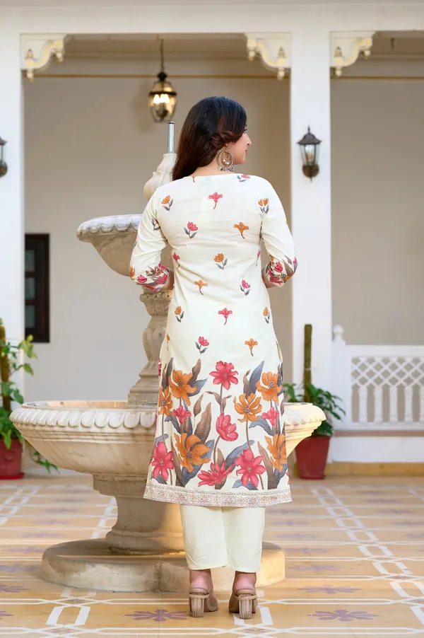 Cream_Coral_Floral_Printed_Cotton_Suit_Set_With_Dupatta