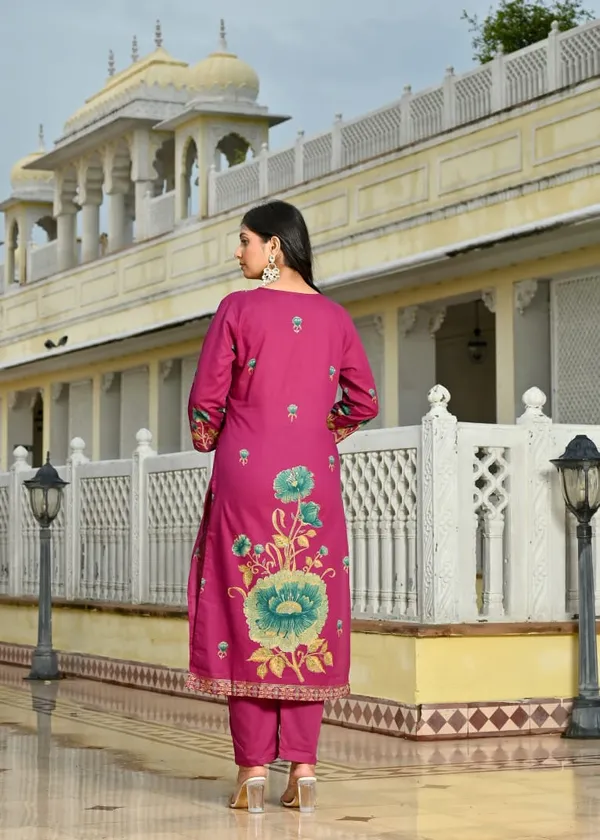Magenta_Floral_Printed_Cotton_Suit_Set_With_Dupatta