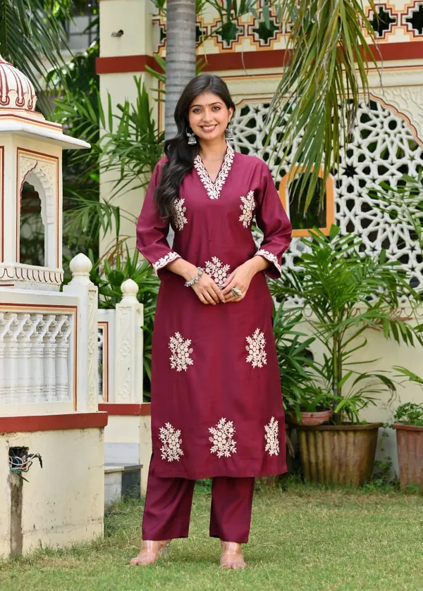Maroon_Embroidered_Cotton_Suit_Set_With_Dupatta