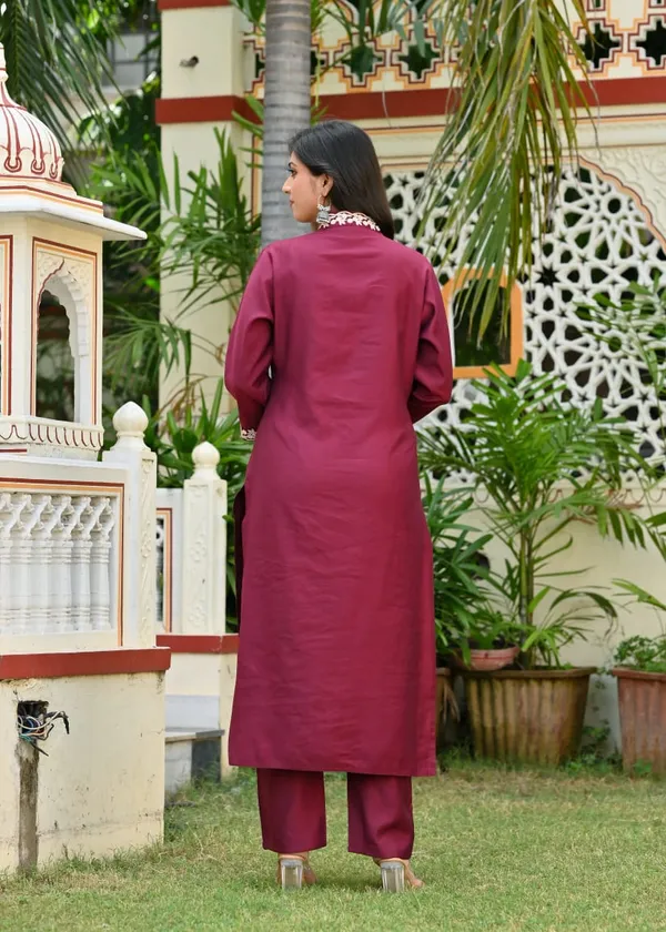Maroon_Embroidered_Cotton_Suit_Set_With_Dupatta