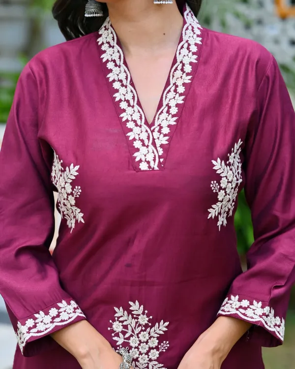 Maroon_Embroidered_Cotton_Suit_Set_With_Dupatta