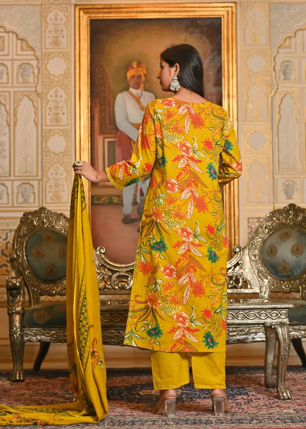 Mustard_Yellow_Floral_Printed_Cotton_Suit_Set_With_Dupatta
