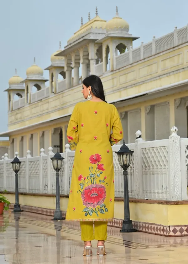 Mustard_Yellow_Floral_Printed_Cotton_Suit_Set_With_Dupatta_1