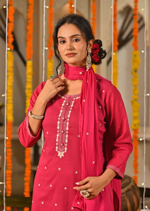 Rani_Pink_Embroidered_Cotton_Suit_Set_With_Dupatta