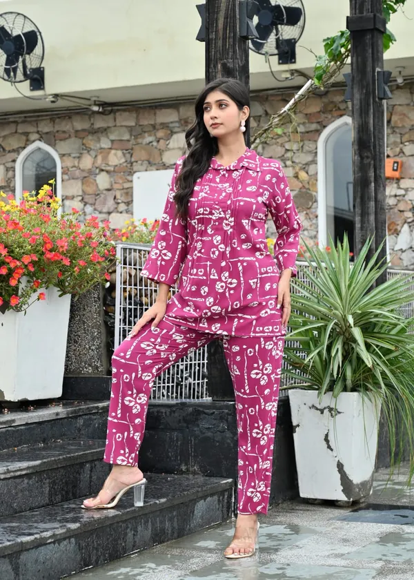 Magenta_Printed_Cotton_Co_Ord_Set