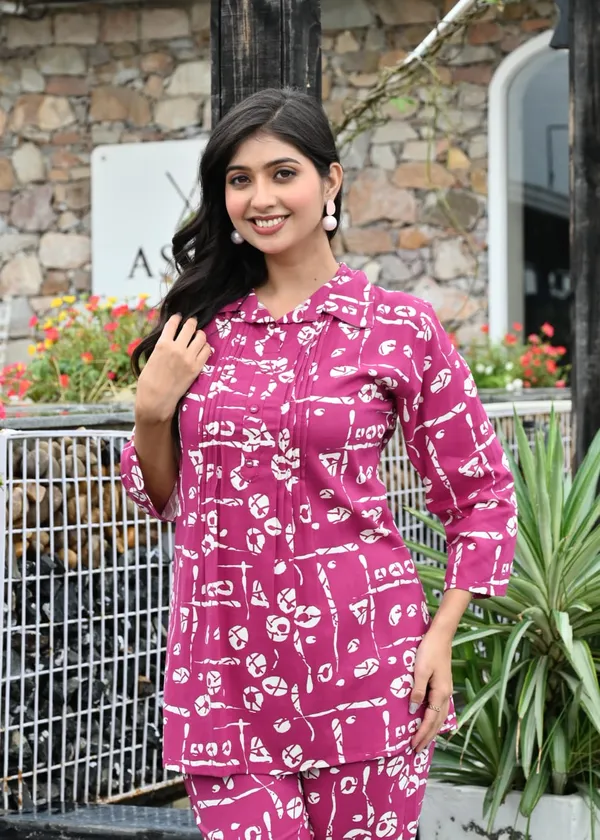 Magenta_Printed_Cotton_Co_Ord_Set