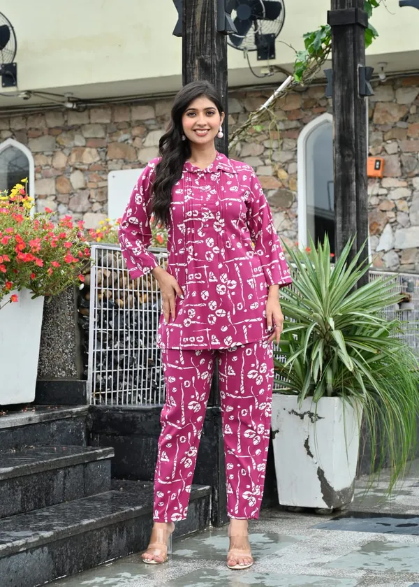 Magenta_Printed_Cotton_Co_Ord_Set