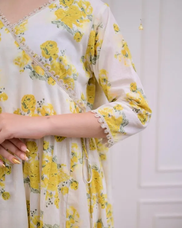 Lemon_Yellow_Floral_Printed_Anarkali_Set_with_Dupatta