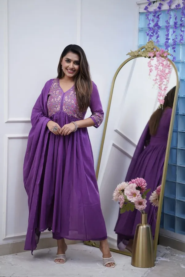 Elegant_Purple_Embroidered_Flared_Kurta_Set_with_Dupatta