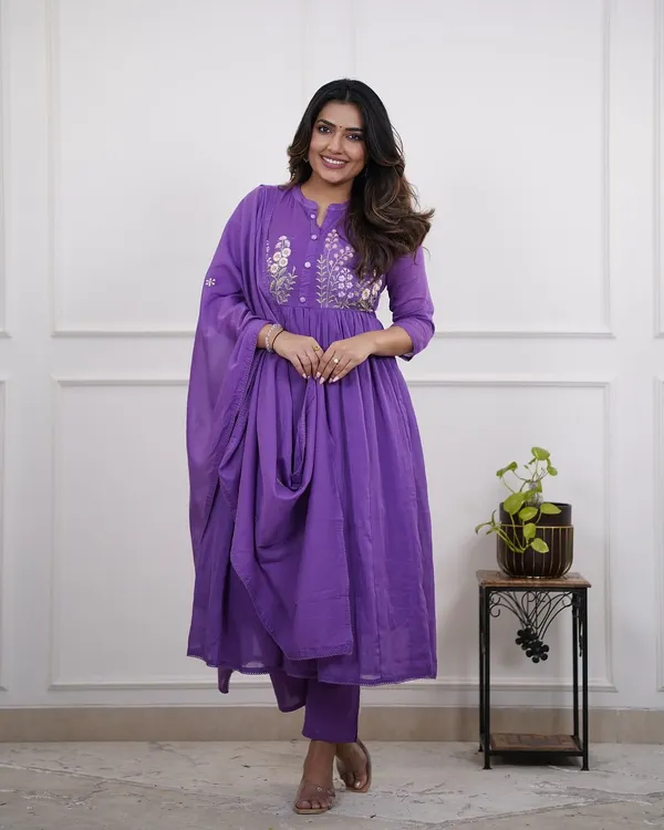 Elegant_Purple_Cotton_Anarkali_Kurta_Set_with_Dupatta