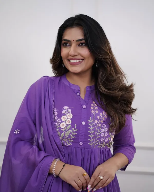 Elegant_Purple_Cotton_Anarkali_Kurta_Set_with_Dupatta