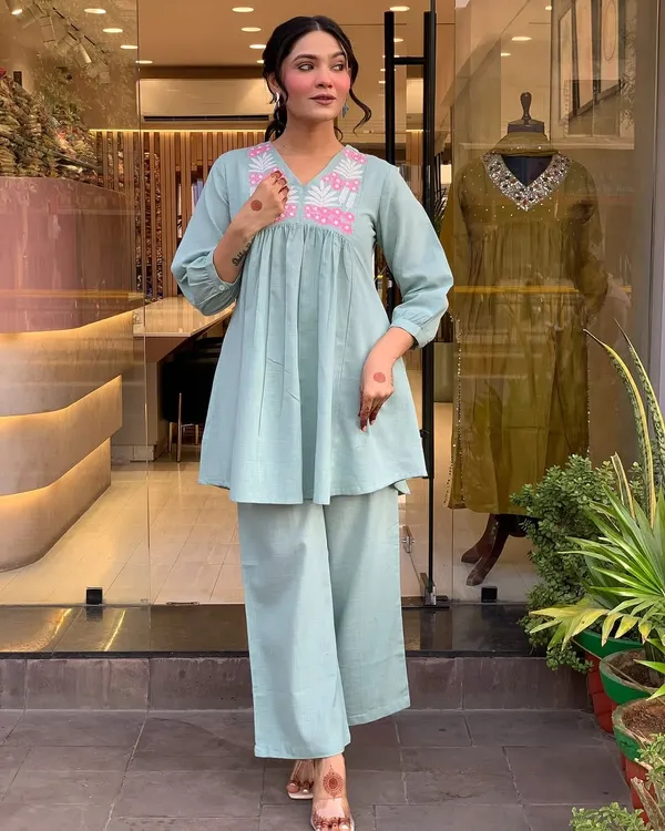 Mint_Green_Cotton_Co-ord_Set_with_Pink_Embroidery