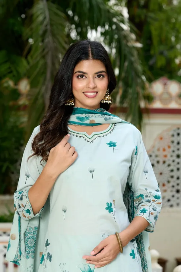 Mint_Green_Floral_Printed_Cotton_Suit_Set