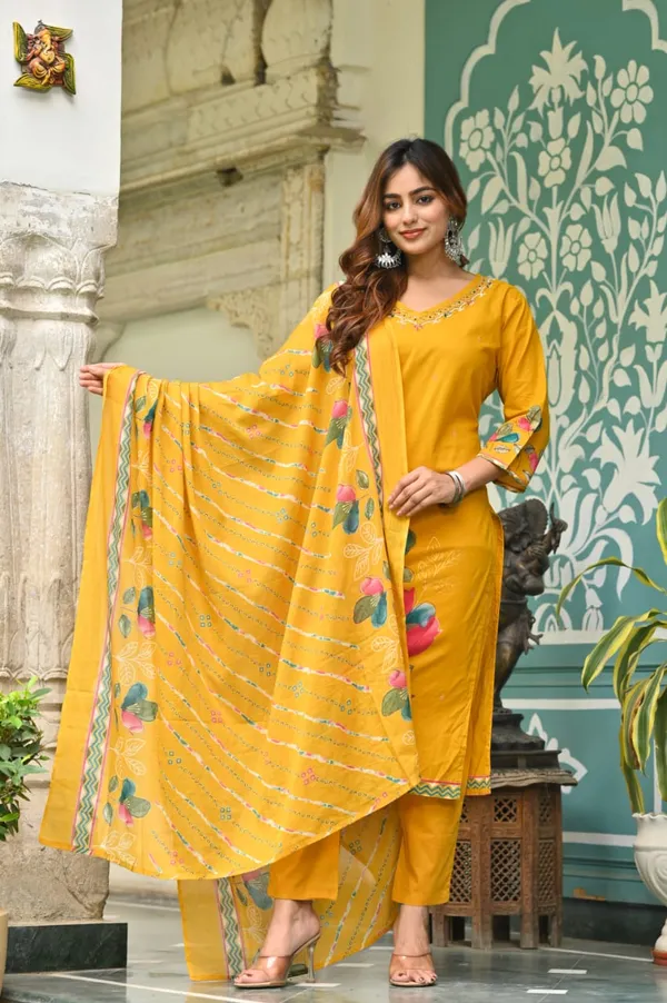 Mustard_Yellow_Floral_Cotton_Suit_Set