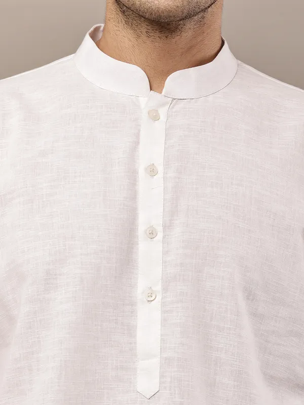 White_Straight_Viscose_Silk_Kurta_For_Men