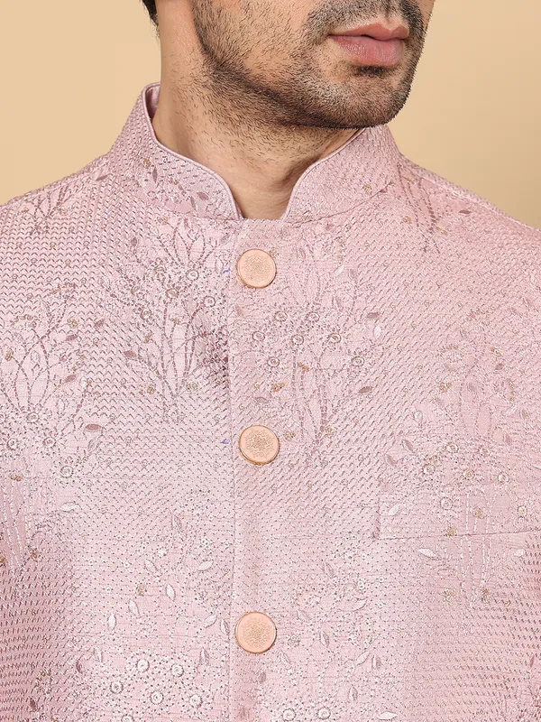 Men's_Pink_Embroidered_Nehru_Jacket