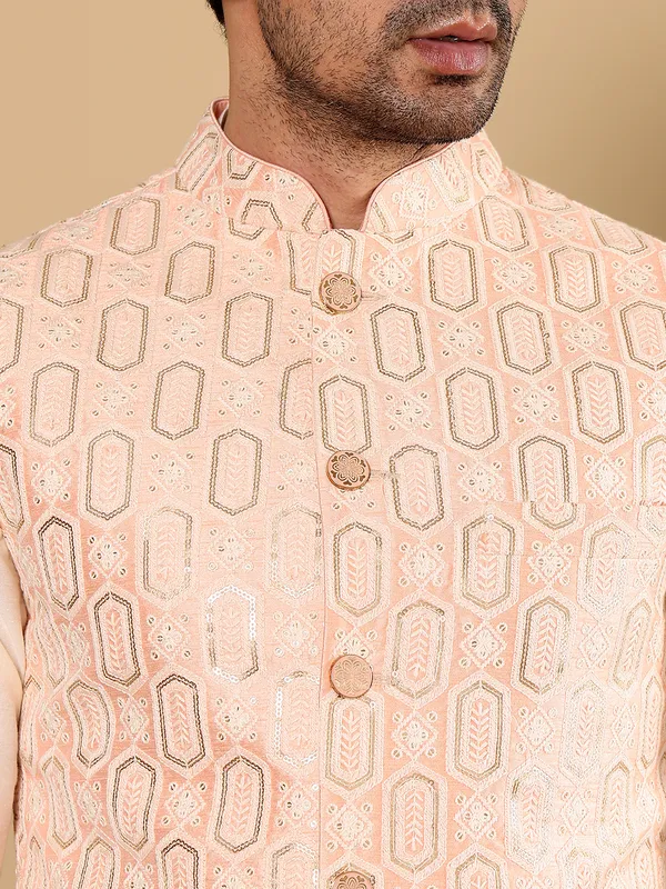 Men's_Light_Pink_Embroidered_Nehru_Jacket