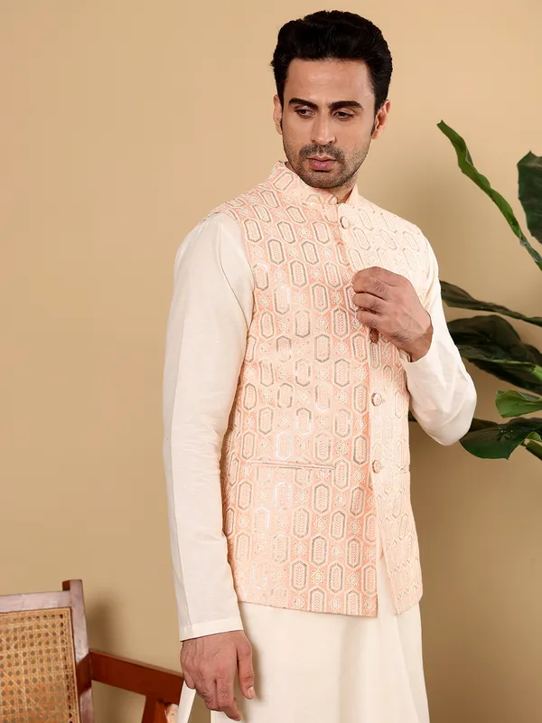 Men's_Light_Pink_Embroidered_Nehru_Jacket