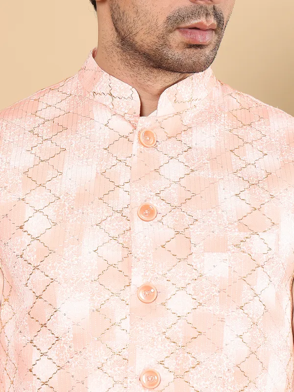 Men's_Peach_Embroidered_Nehru_Jacket
