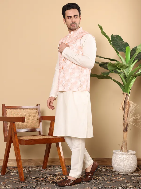Men's_Peach_Embroidered_Nehru_Jacket