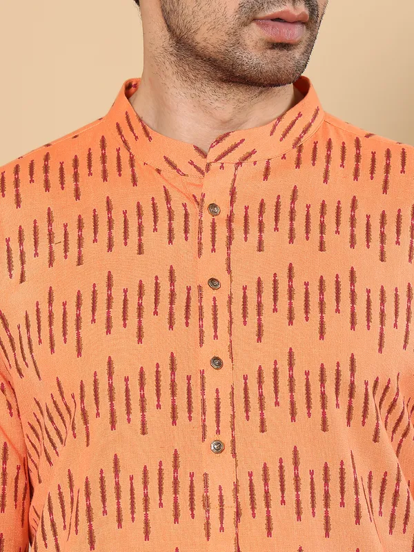 Orange_Straight_Cotton_Printed_Kurta_For_Men