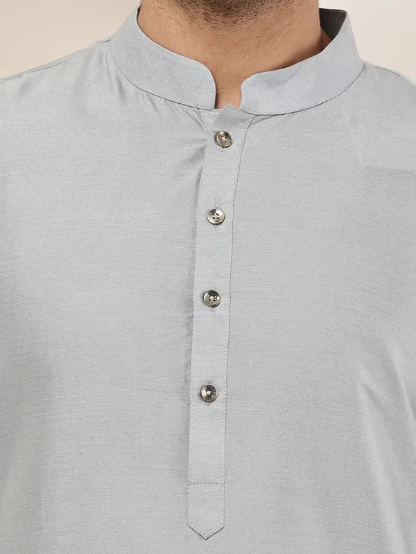 Blue_Straight_Viscose_Silk_Kurta_For_Men