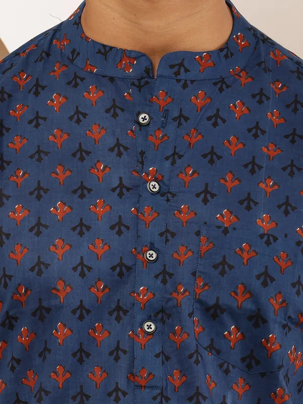 Indigo_Viscose_Blend_Festive_Appeal_Kurta_For_Men