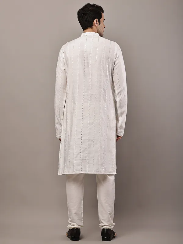 White_Textured_Embroidered_Kurta__For_Men