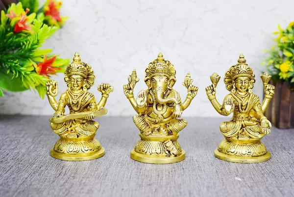 Brass_Laxmi,_Ganesh_&_Saraswati_Idol_Set_–_Sitting_On_Pedestal_For_Home_&_Temple_Decor